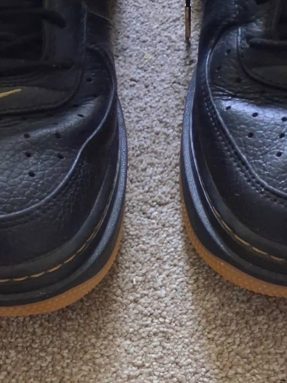 Nike Men's Black Leather Sneakers with Gum Sole Make Offer!!!!!
